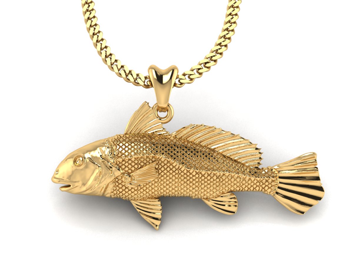 gold vermeil croaker fish necklace by Castil