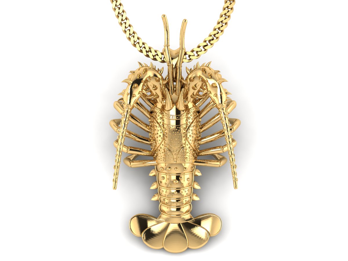 gold vermeil florida lobster necklace by Castil