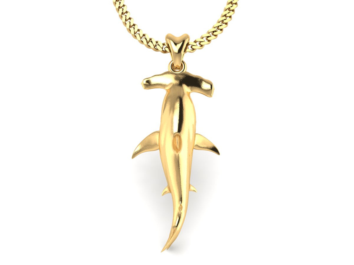 gold vermeil hammerhead shark by Castil