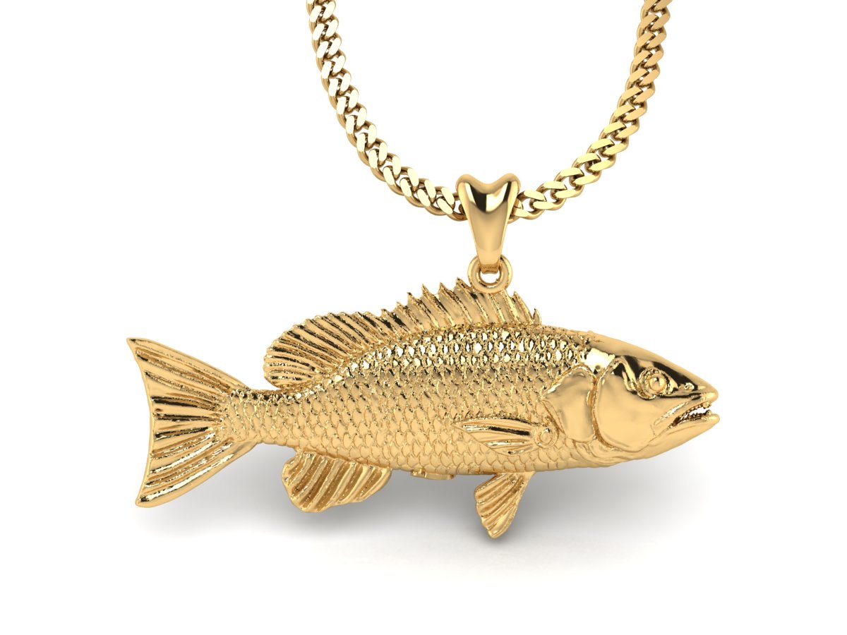 gold vermeil snapper fish necklace by Castil