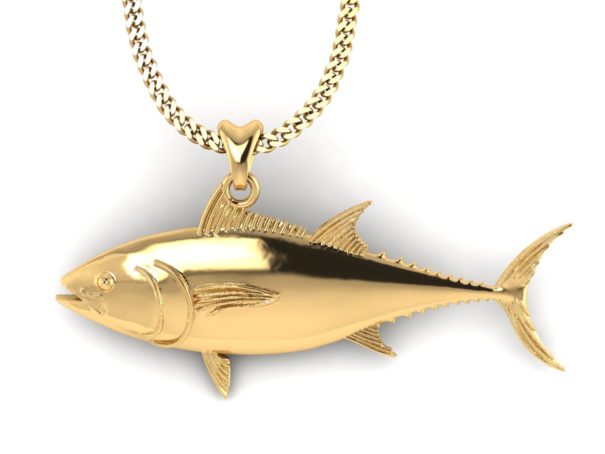 gold vermeil tuna fish necklace by Castil