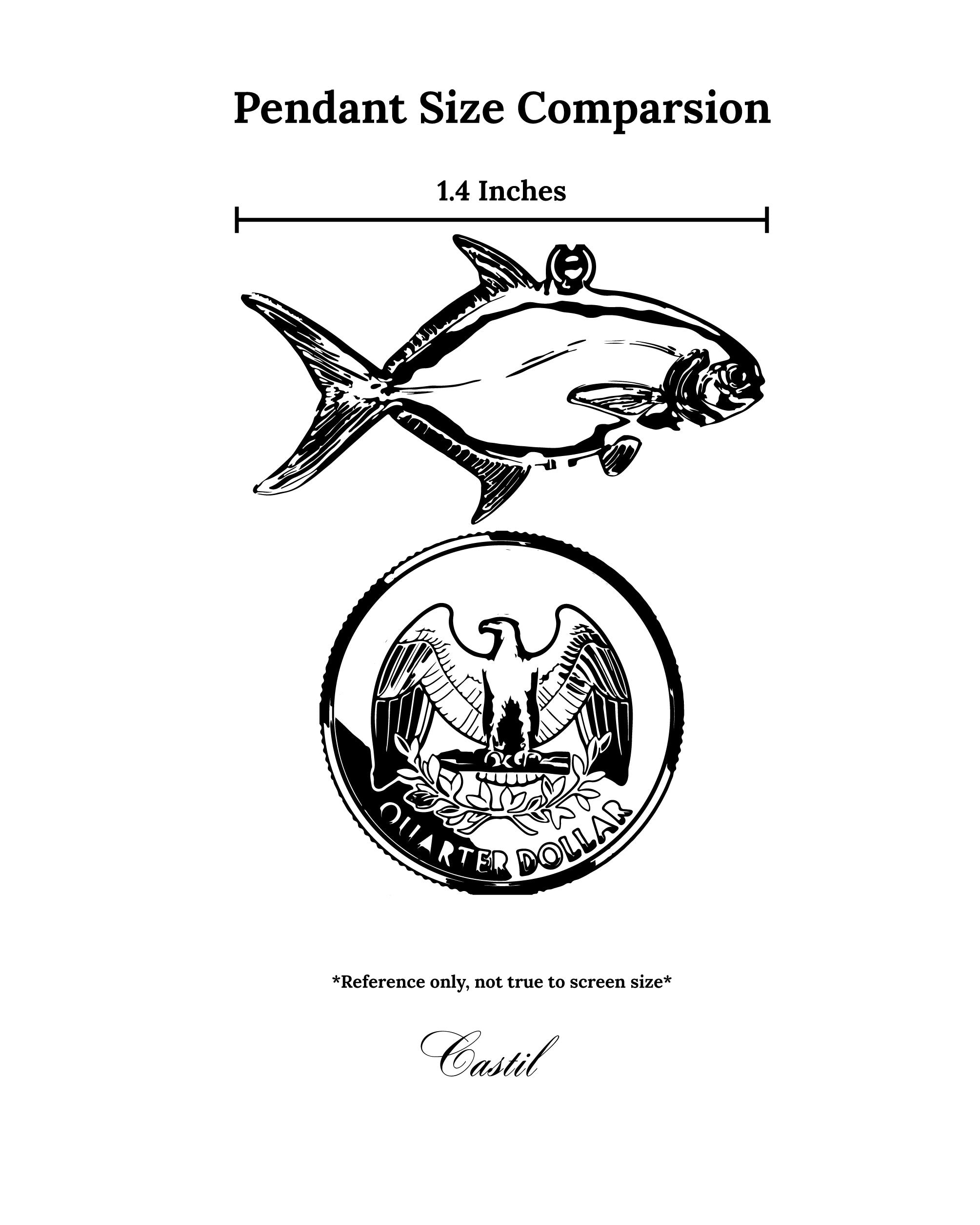 Pompano Fish Pendant (Solid Gold)