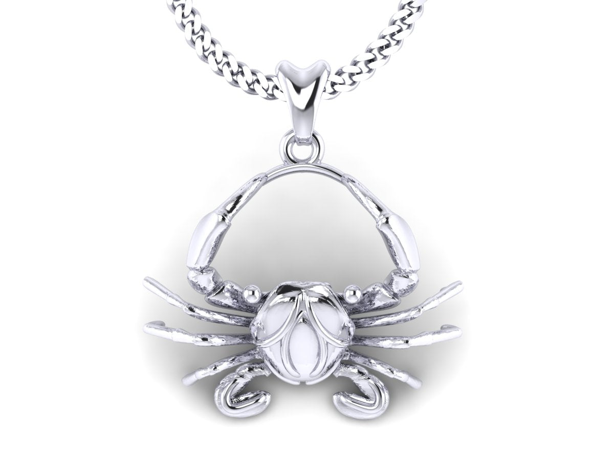 silver crab necklace by castil jewelry