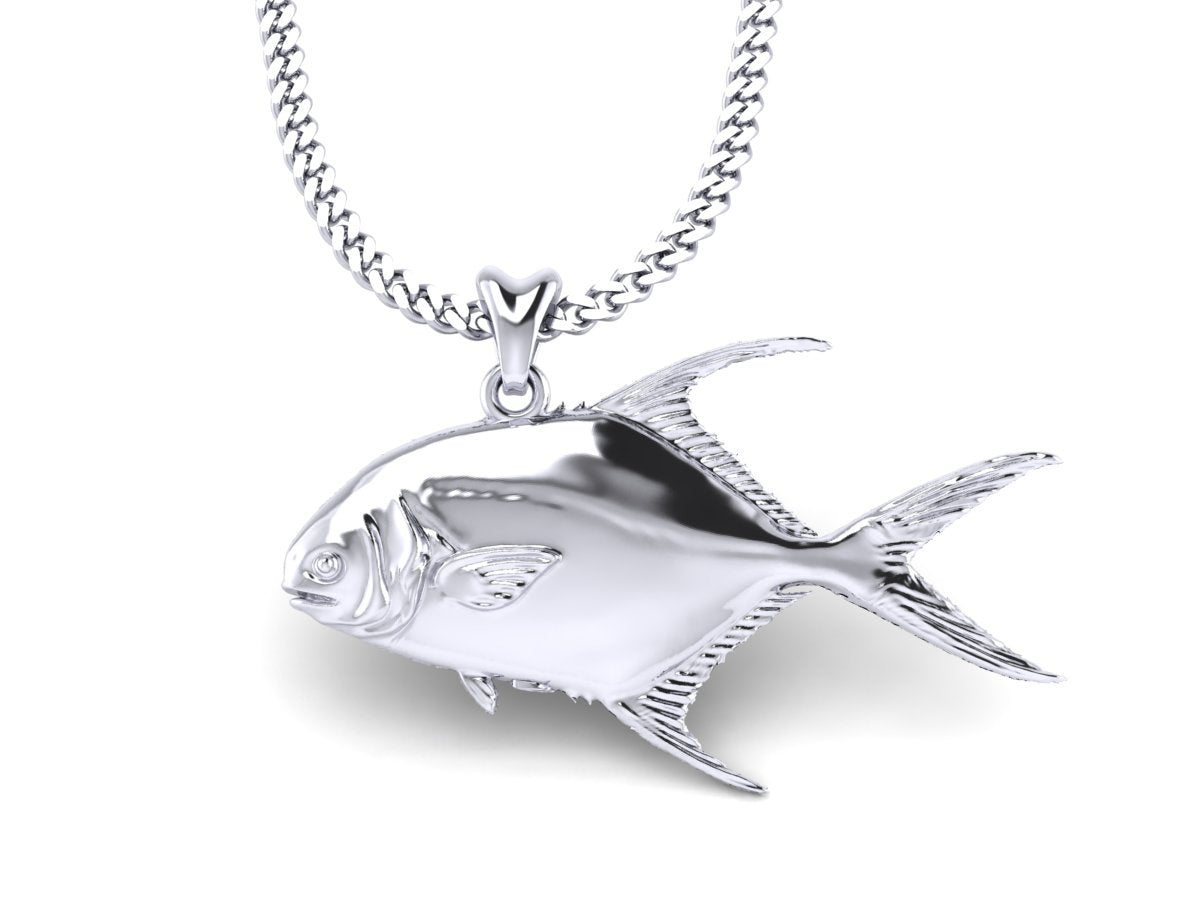 silver permit fish necklace by Castil