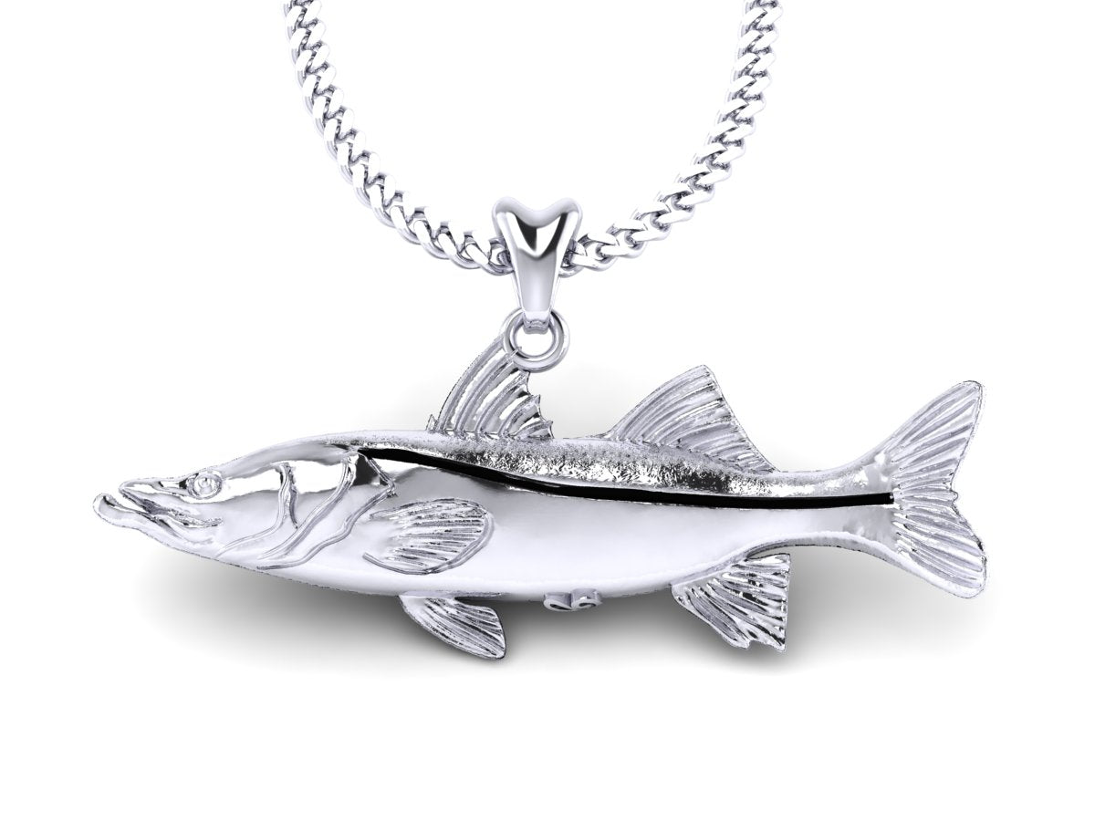 silver snook fish necklace by castil jewelry