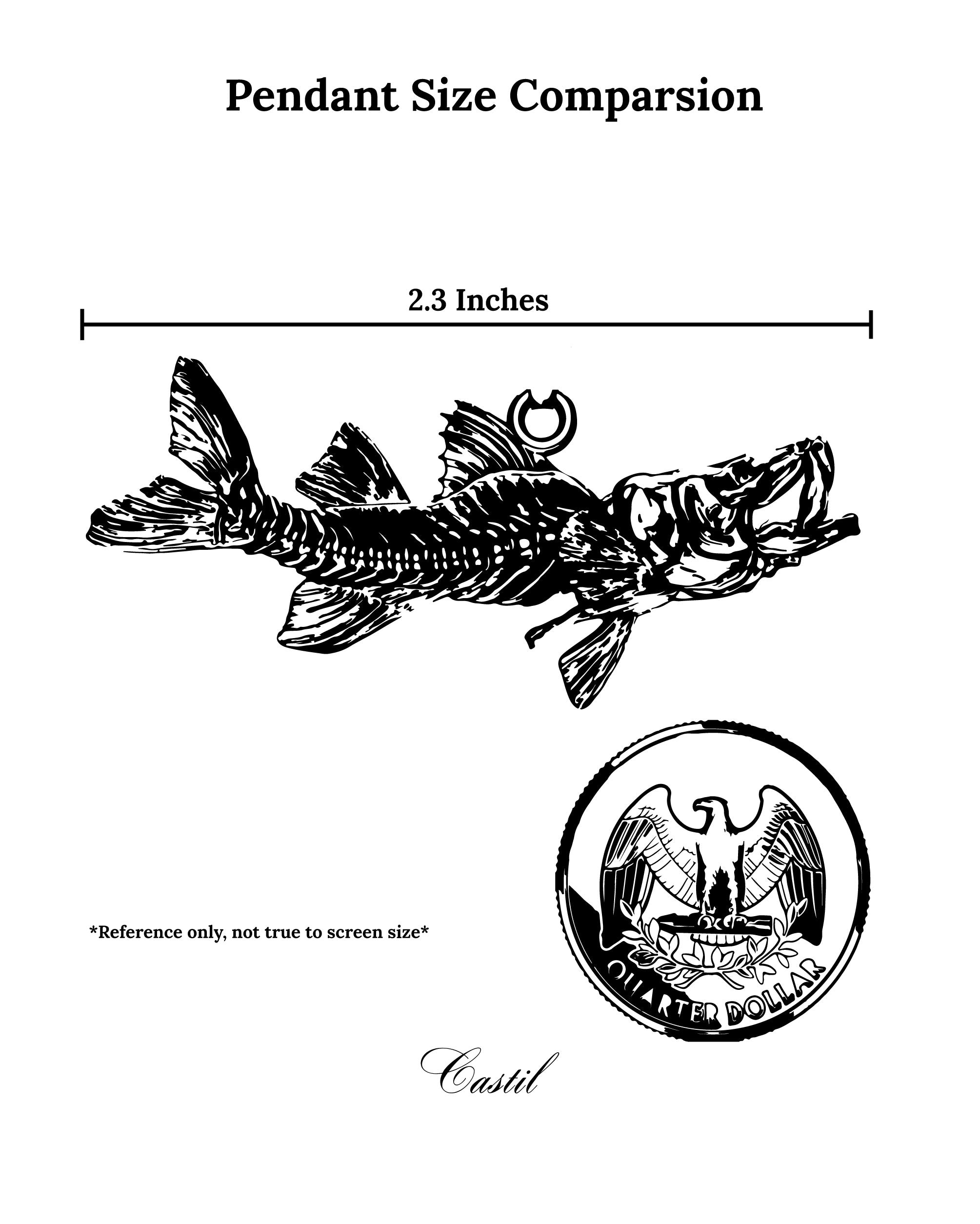 Snook Skeleton Fish Necklace