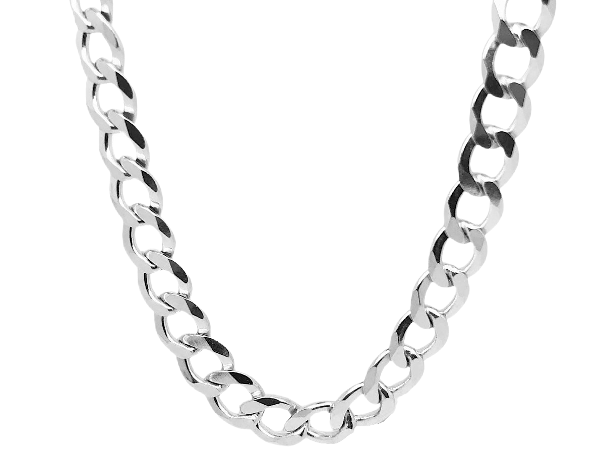 Cuban Curb Necklace Chain in Sterling Silver