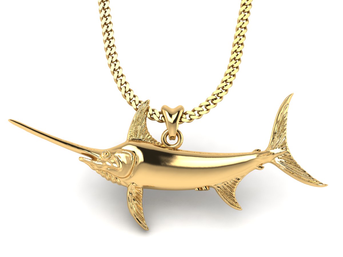 gold vermeil swordfish necklace by Castil