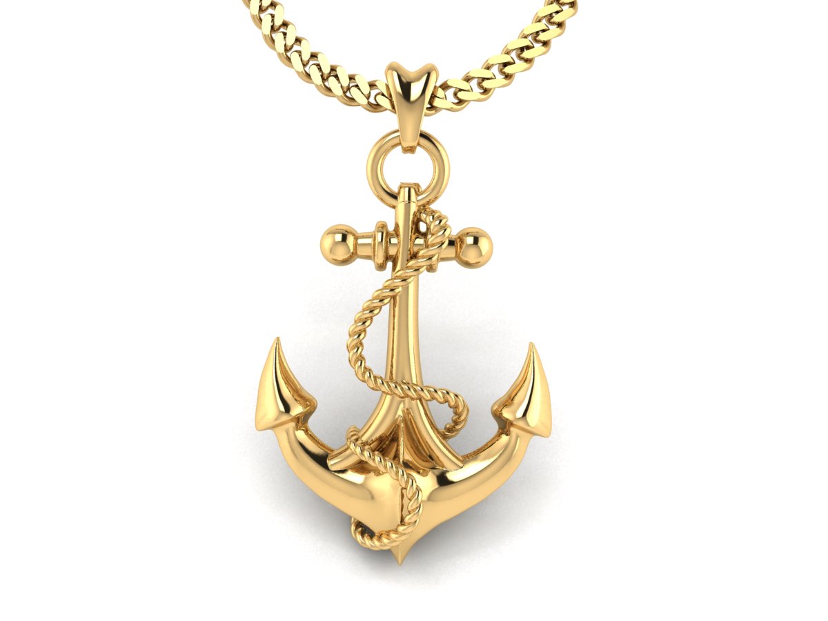 gold anchor necklace by castil jewelry