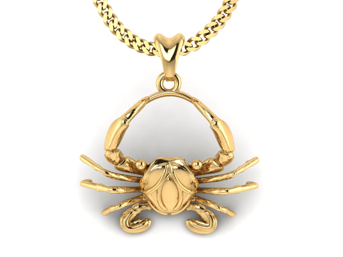 gold vermeil crab necklace by Castil