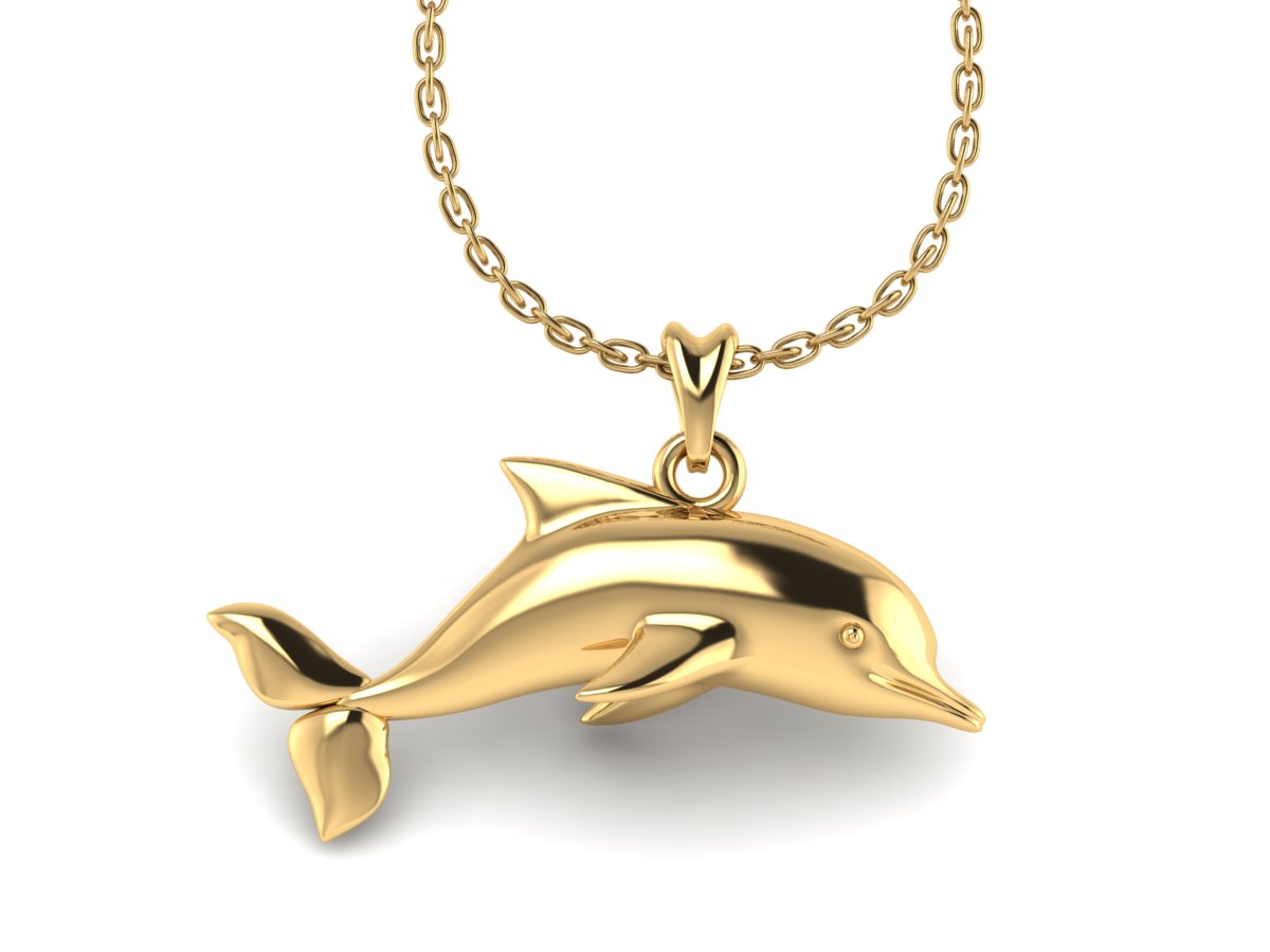 gold dolphin necklace by castil jewelry