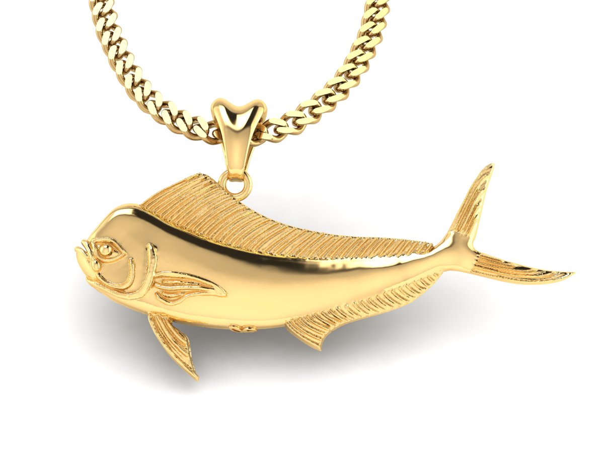 gold vermeil mahi mahi fish necklace by Castil