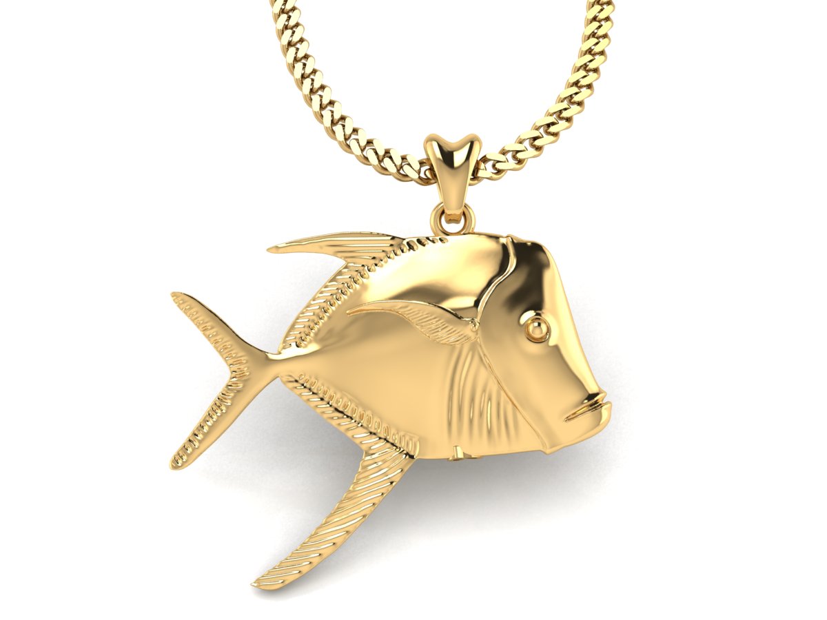gold vermeil moonfish necklace by Castil