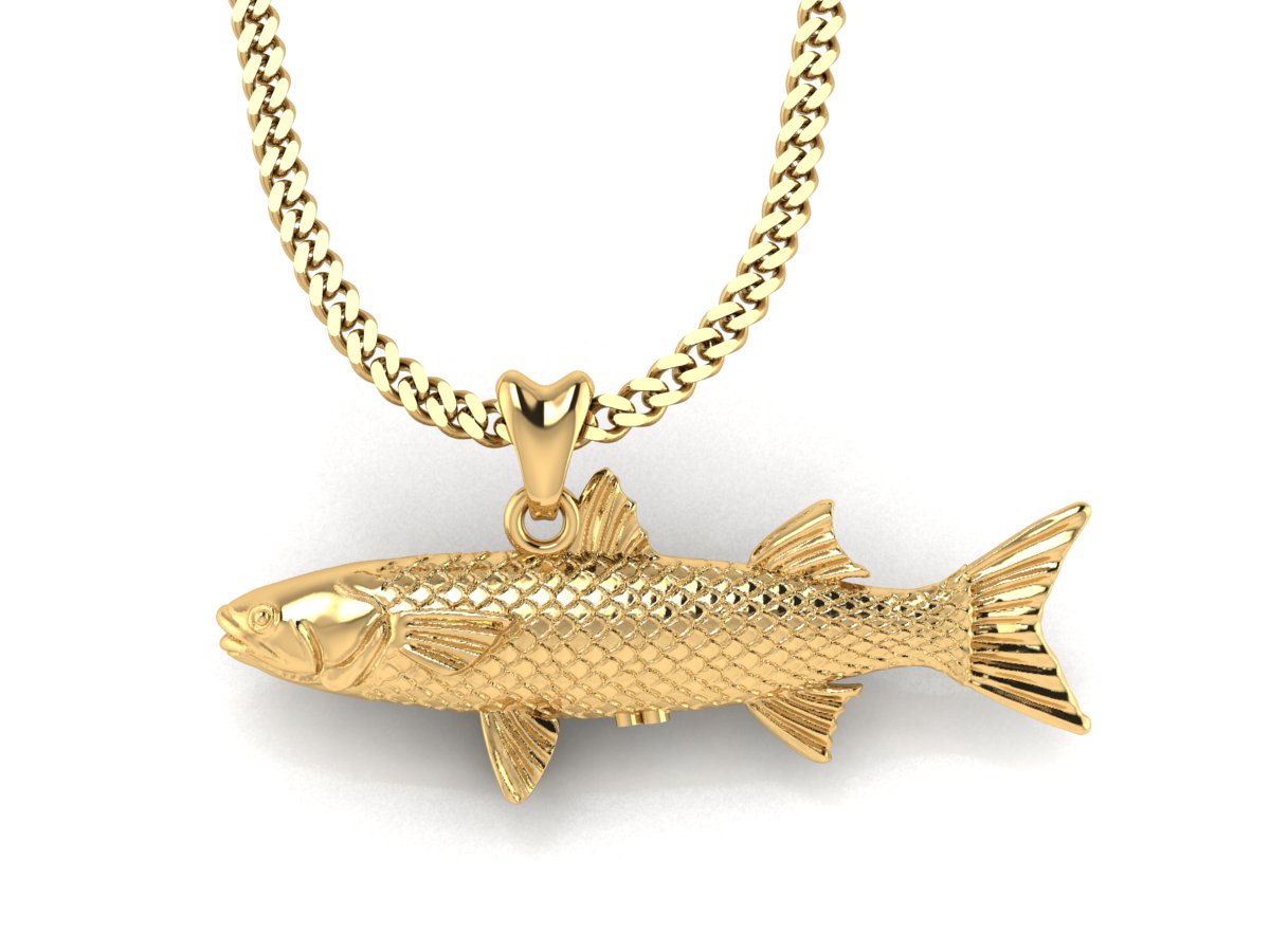 gold vermeil mullet fish necklace by Castil