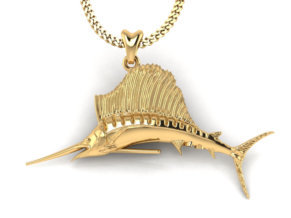 gold vermeil sailfish necklace by Castil