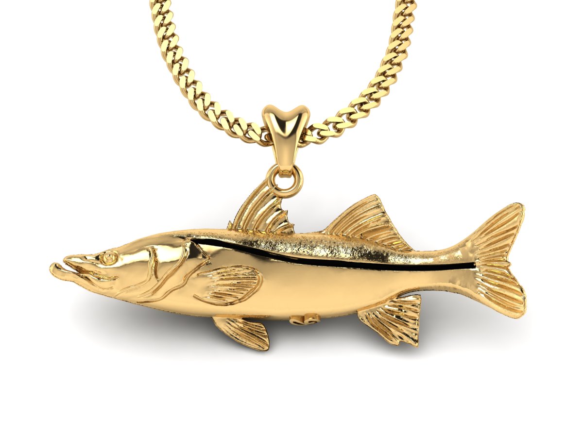 gold vermeil snook fish necklace by Castil