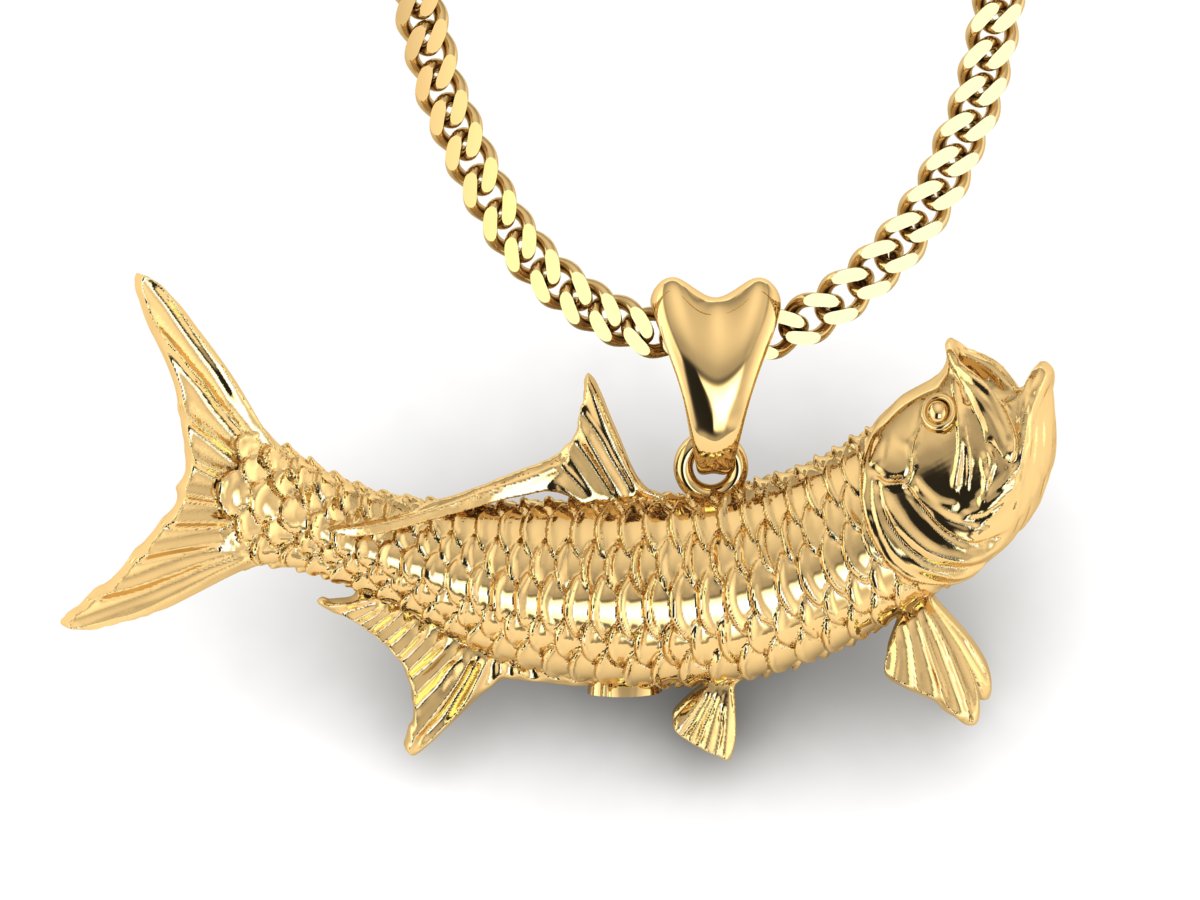 gold vermeil tarpon fish necklace by Castil