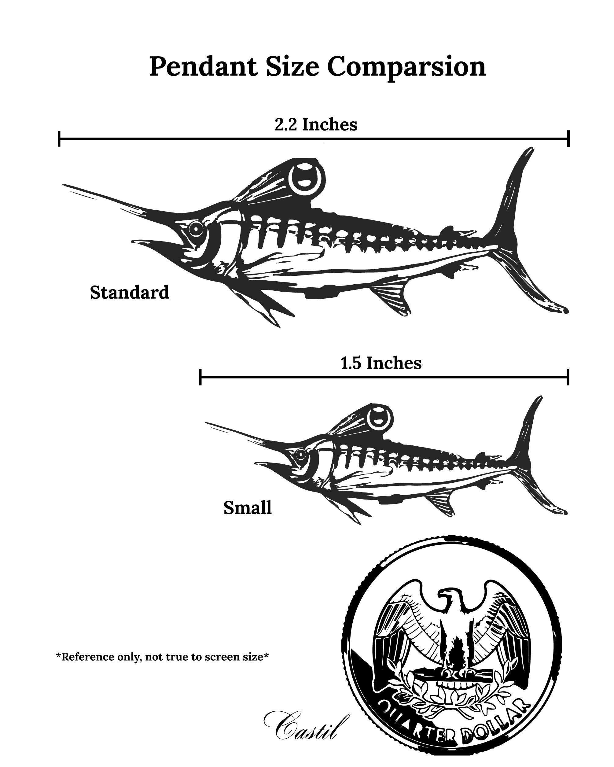Gold marlin pendant clearance