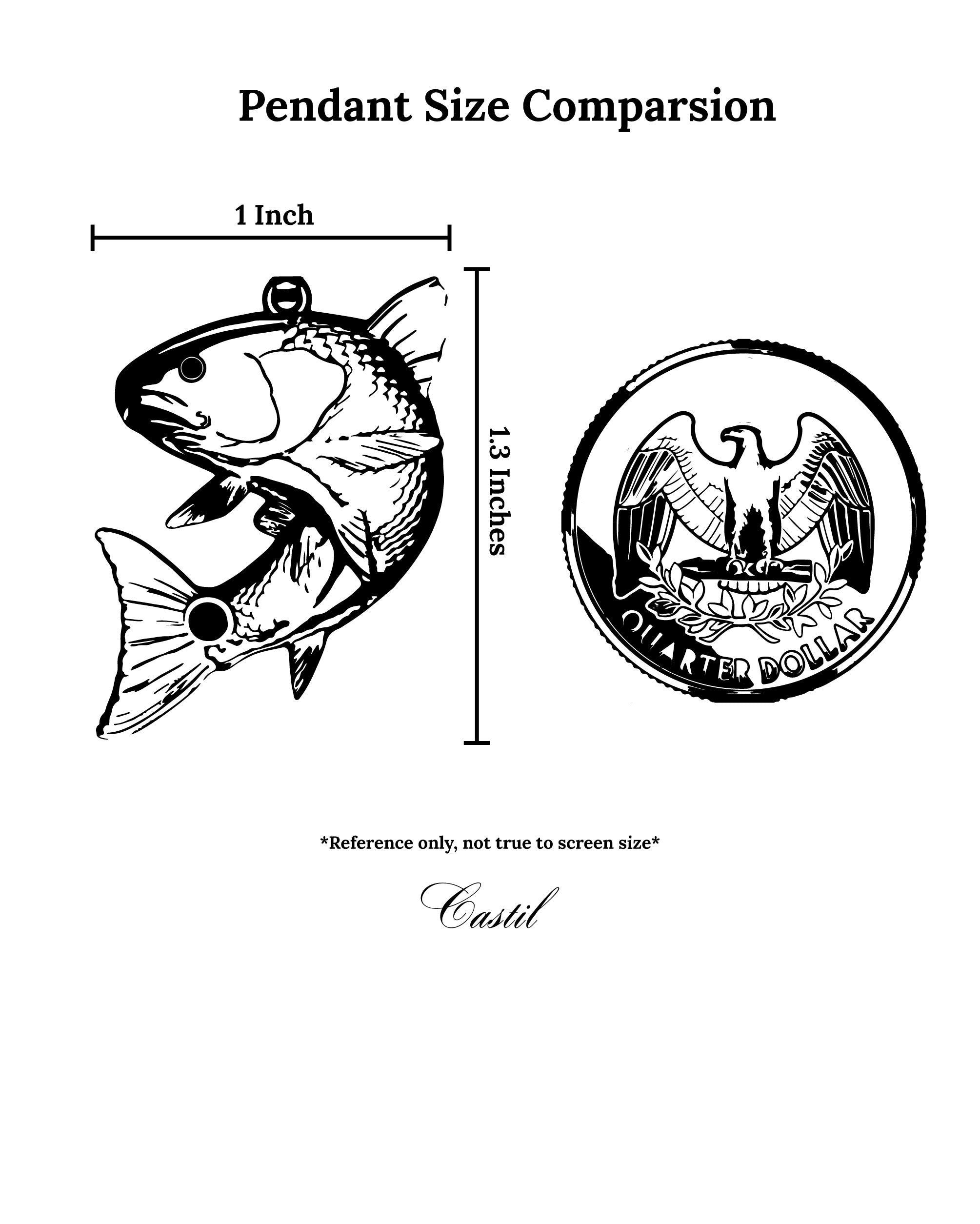 Redfish Pendant v2 (Solid Gold)