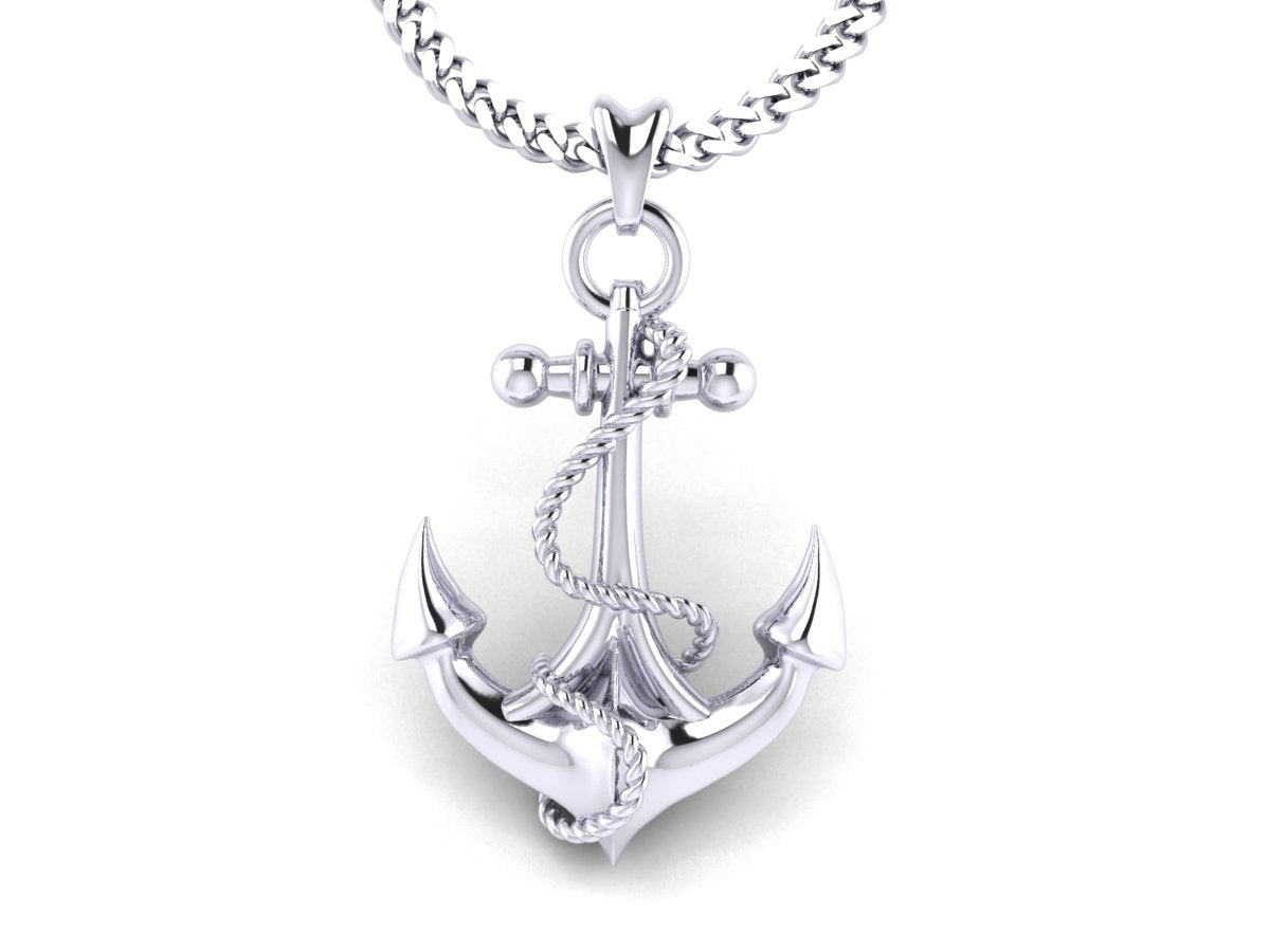 silver anchor necklace by castil jewelry