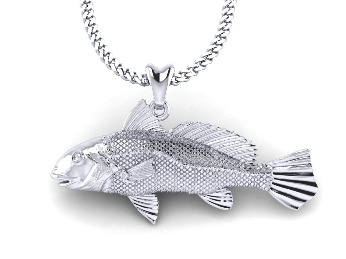 silver croaker fish necklace by Castil