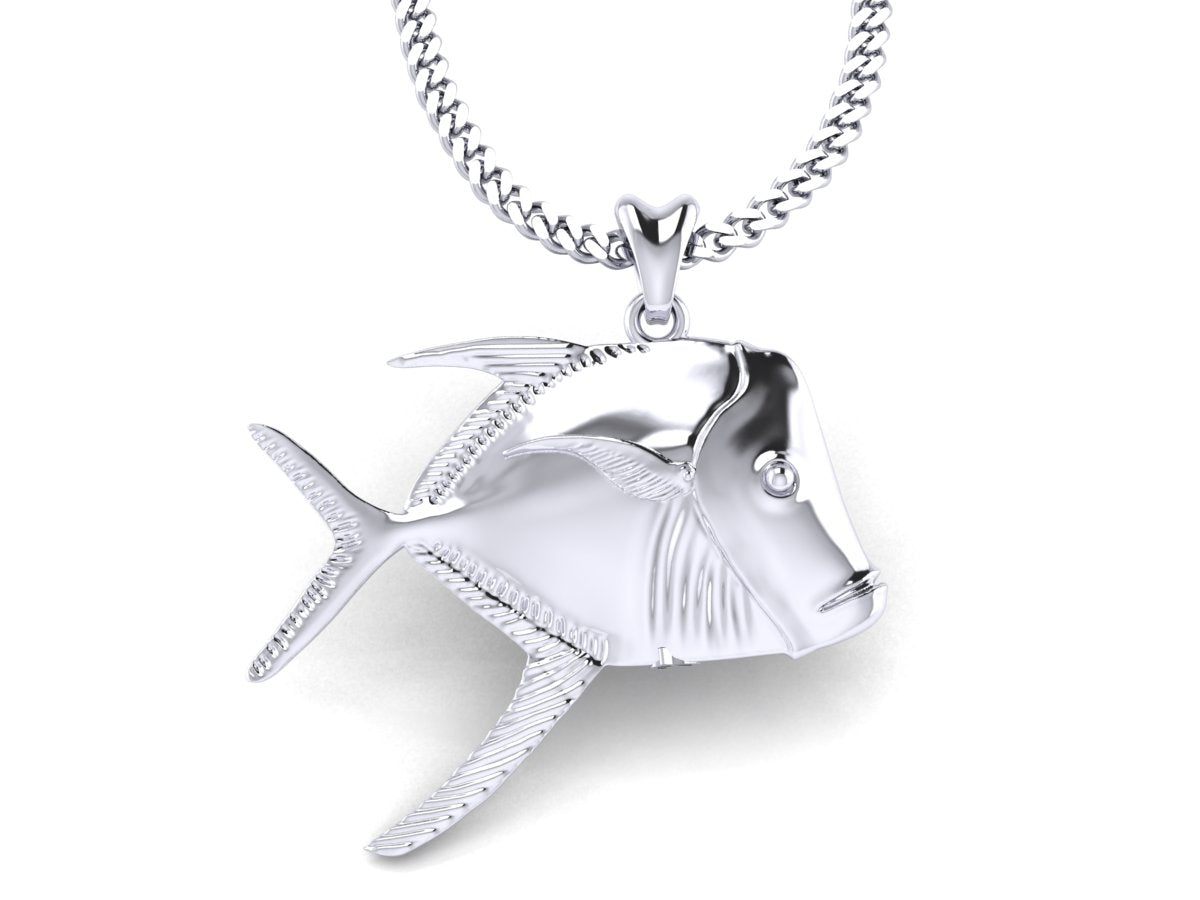 silver moonfish necklace by Castil