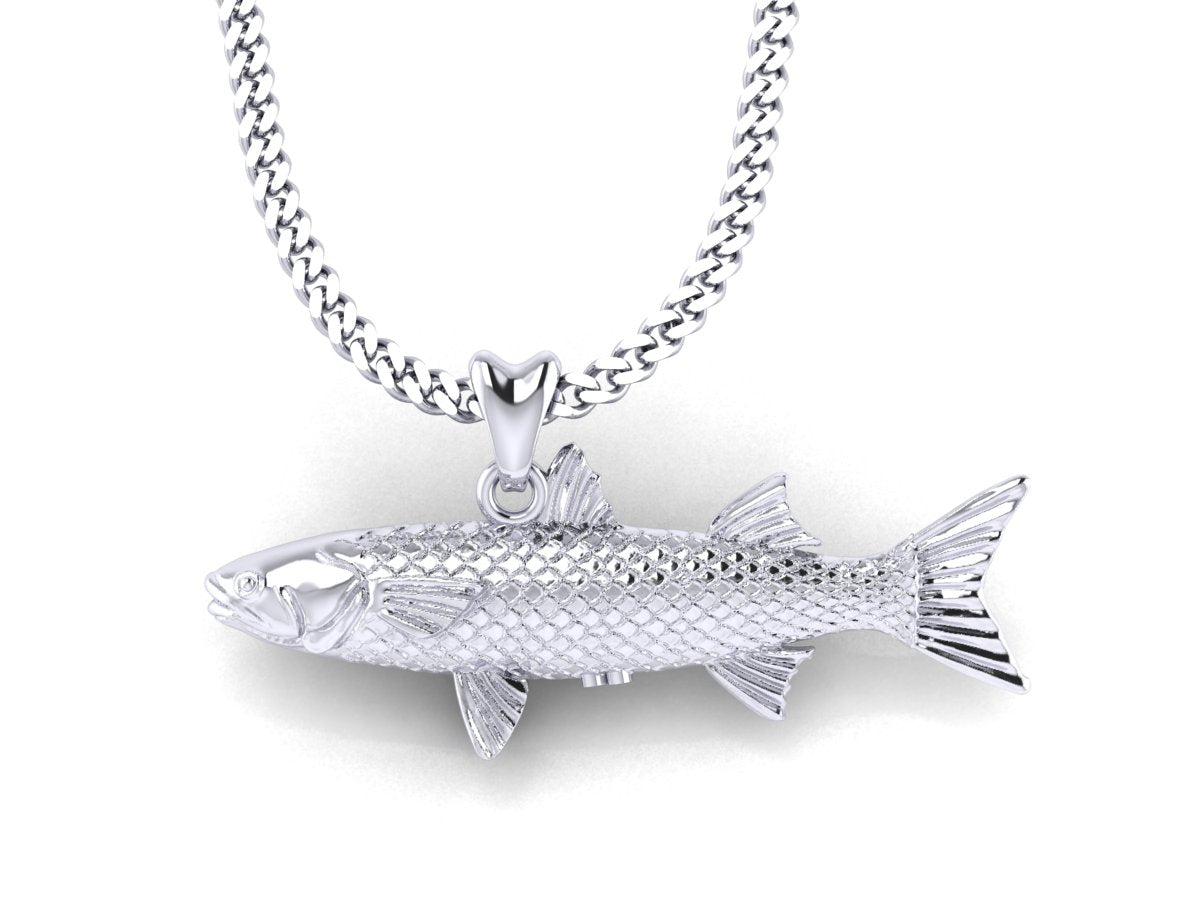 silver mullet fish necklace by Castil