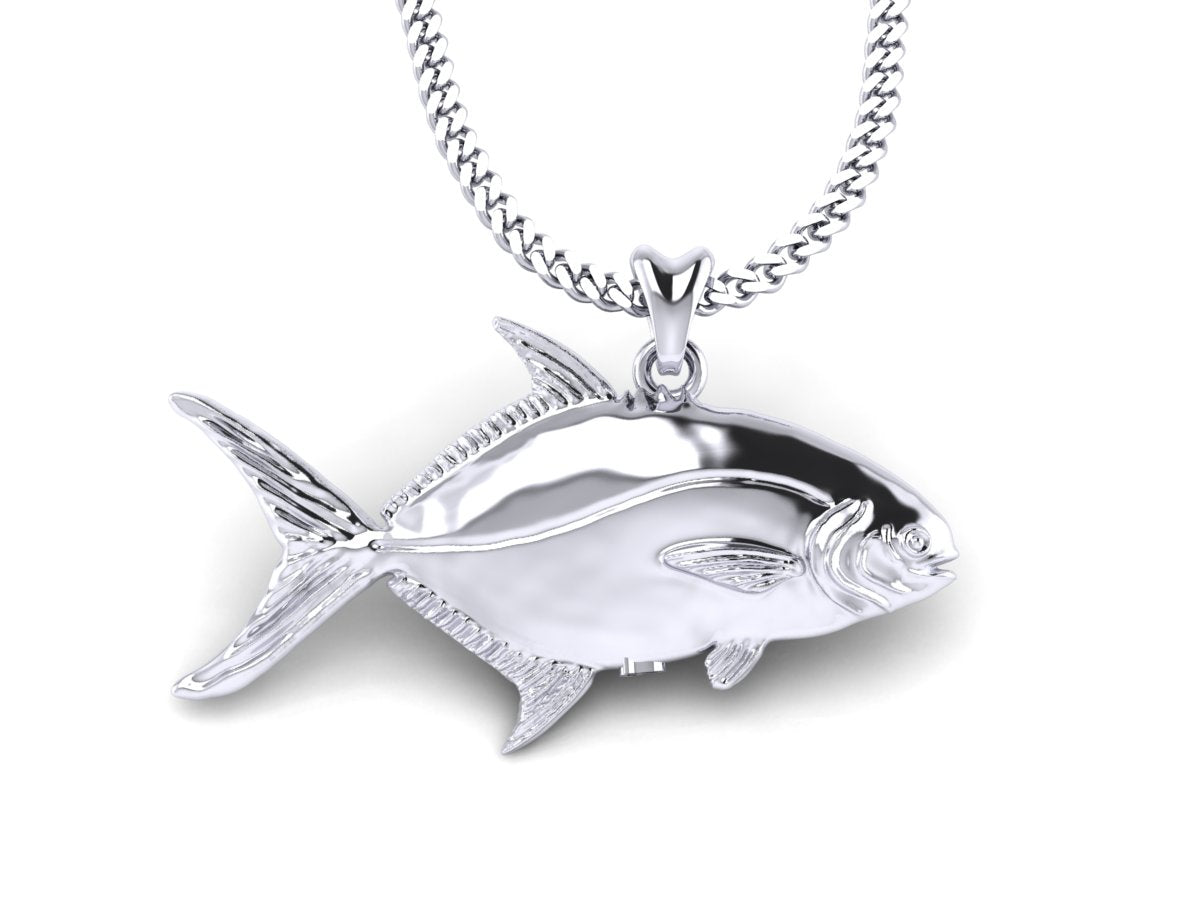 silver pompano fish necklace by Castil