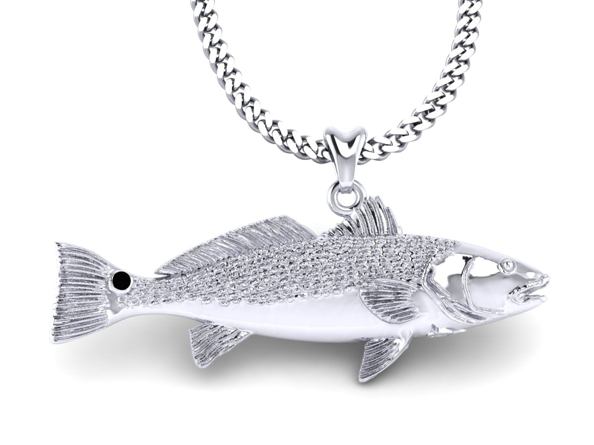 silver redfish necklace by Castil