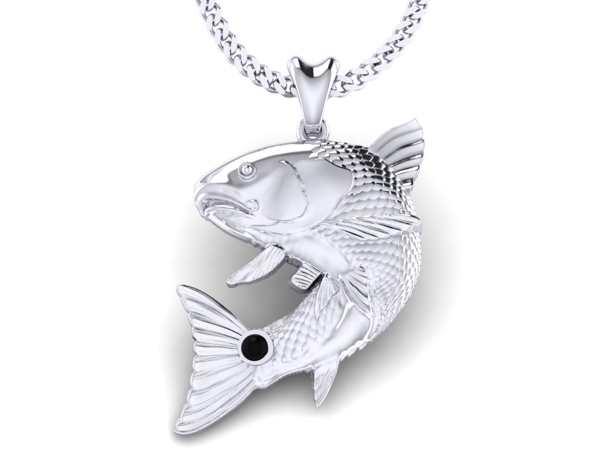 silver redfish necklace by Castil