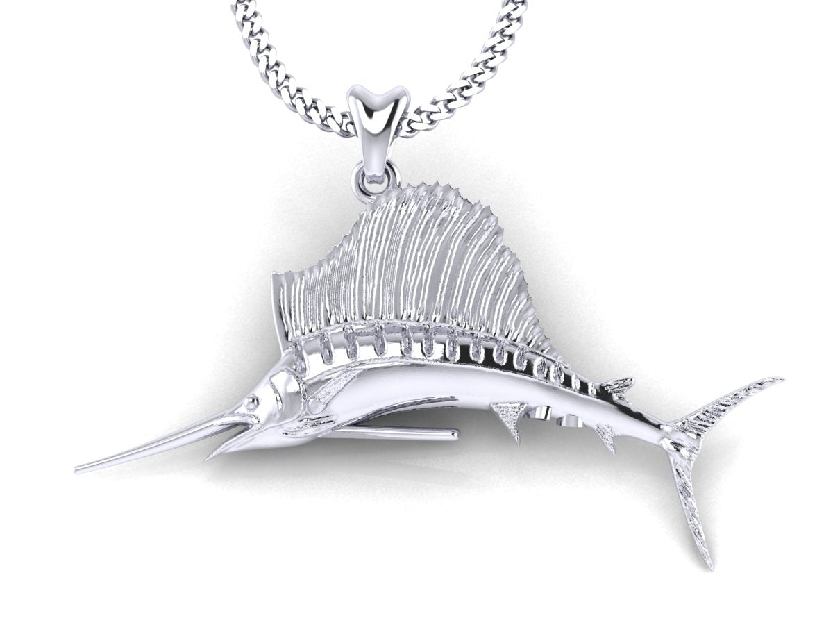 silver sailfish necklace by Castil