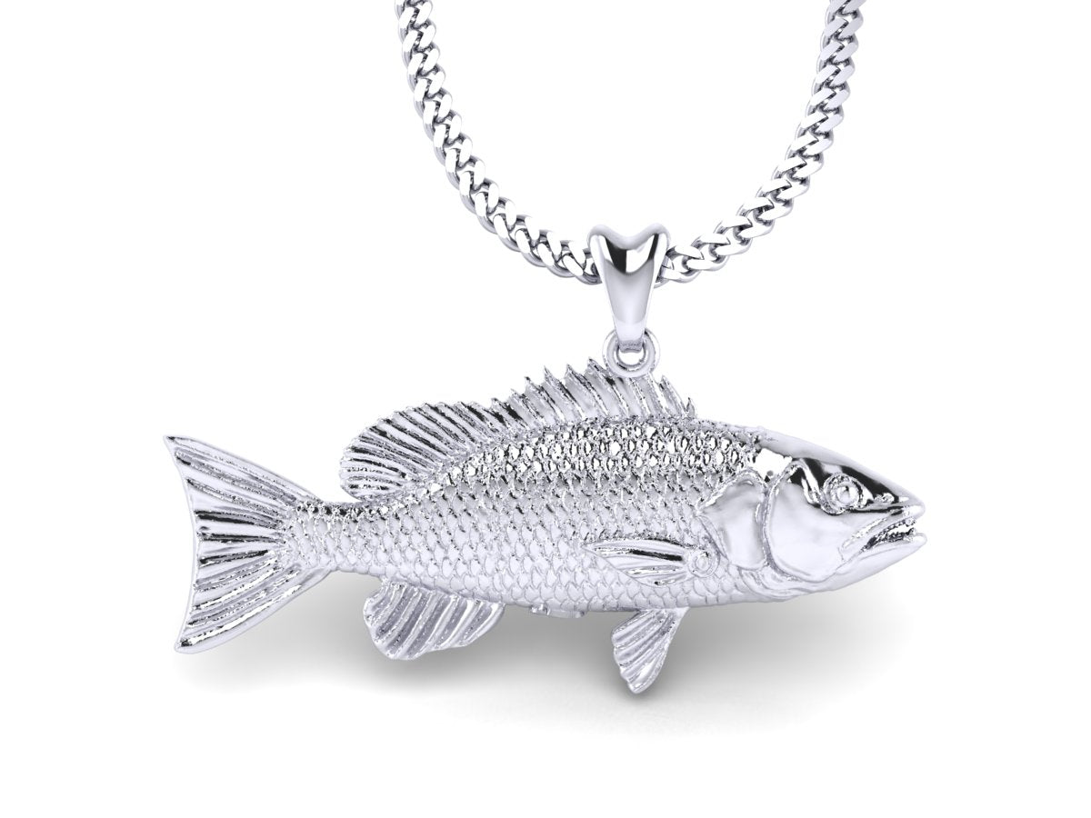 silver snapper fish necklace by Castil