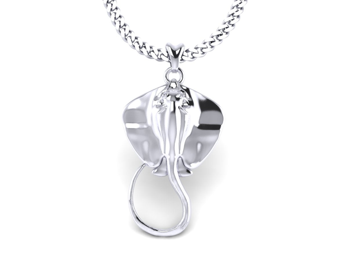 silver stingray necklace by Castil