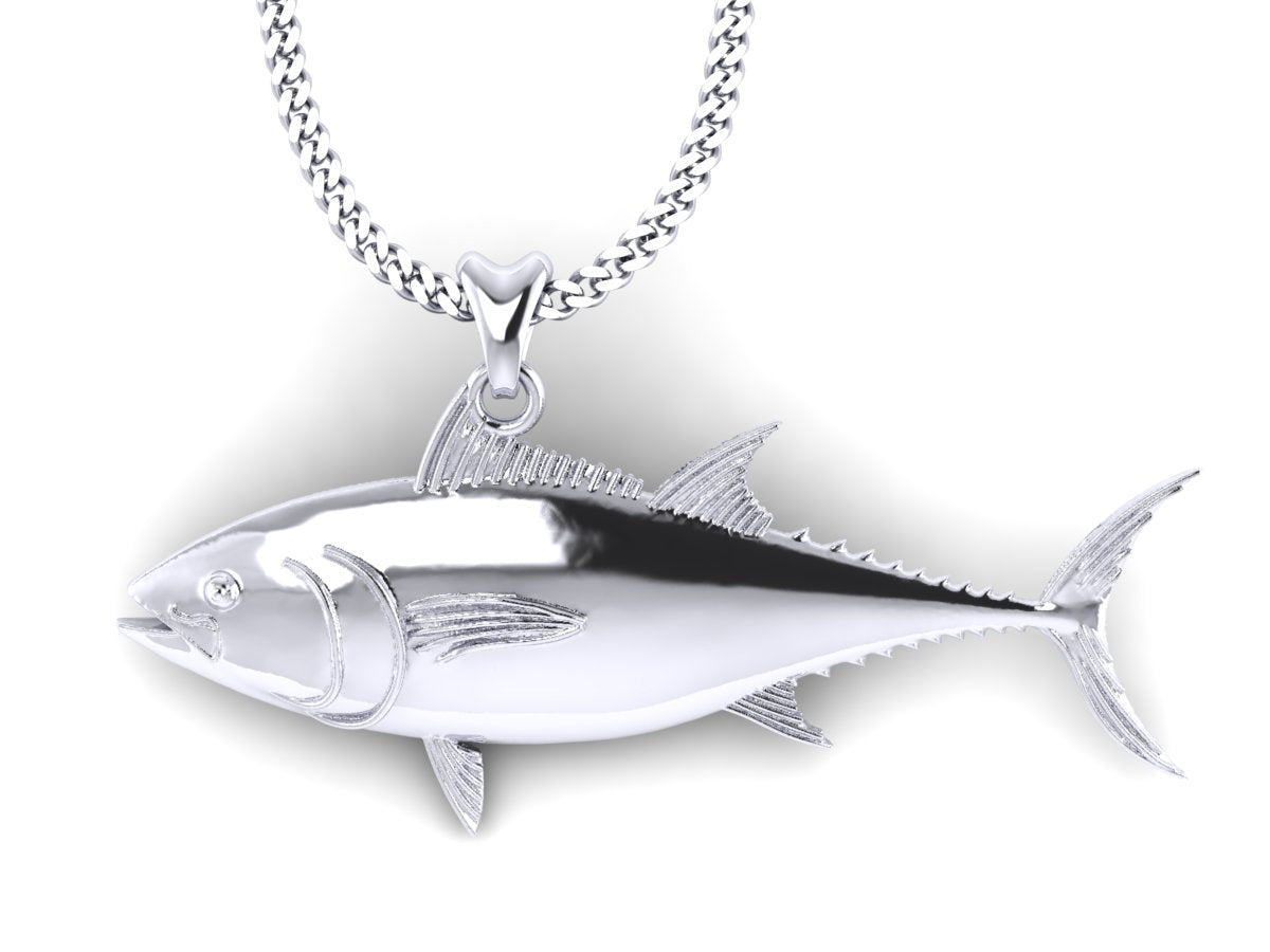 silver tuna fish necklace by Castil