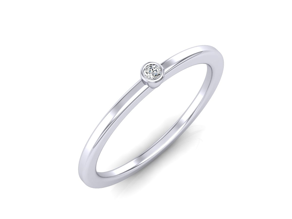 Simple Diamond Ring (Solid Gold)