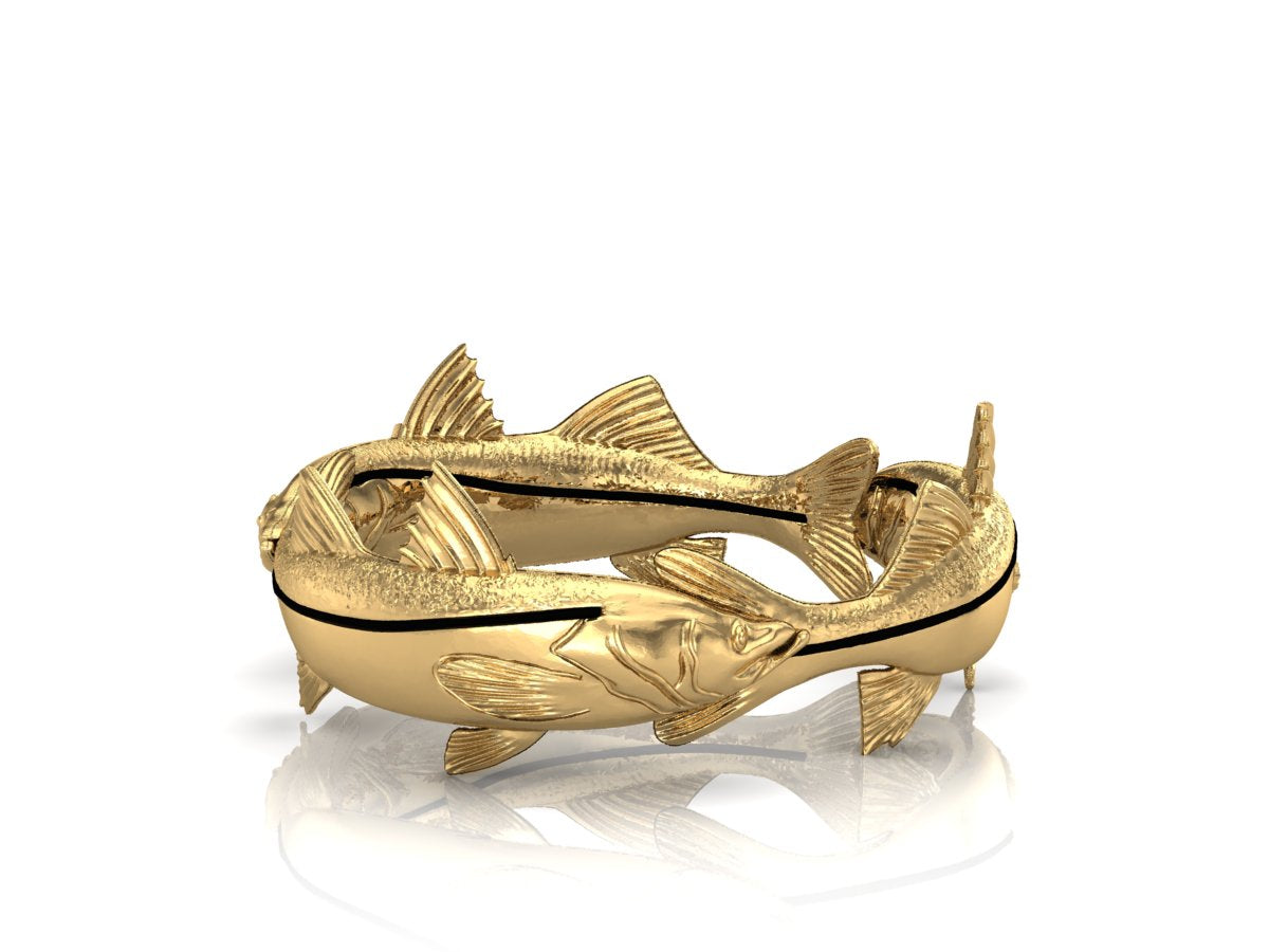 gold vermeil snook fish ring by Castil