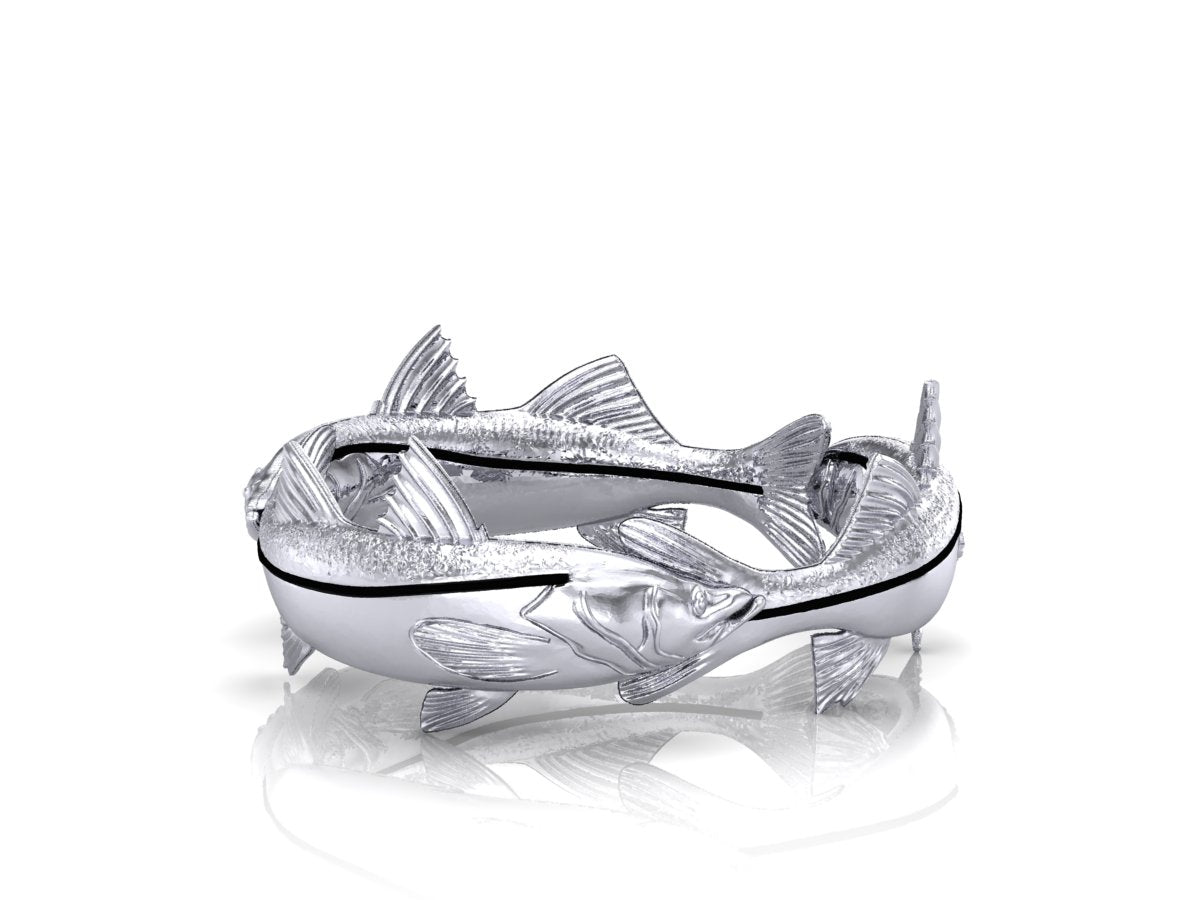 silver snook fish ring by Castil